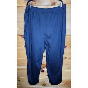 Roamans Womens 3X (30/32) Black Pull On Pants Stretchy Elastic Waist With Pocket